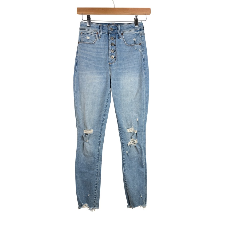 NWT Abercrombie & Fitch Super Skinny High Rise Curve Love Ankle Jeans size 0/25
